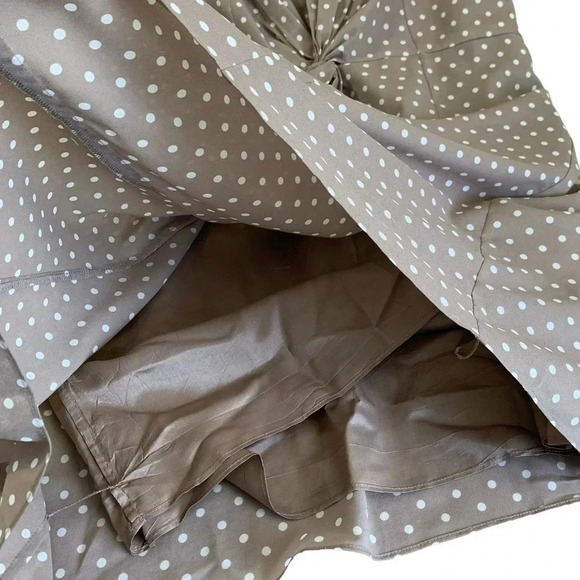 J. Crew Short Sleeve Polka Dot Knot Waist Chiffon Sheath Dress Size 14 Brown Tan - Picture 12 of 16